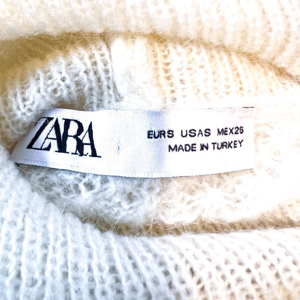 Zara Pointelle Knit Oversized Sweater Limited Edition Ecru Size Small - Picture 6 of 10